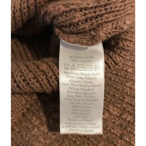 Everlane The Cotton Linen Crew Brown Sweater - Size Medium - Picture 9 of 9